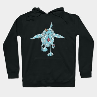 Blue Spaniel, Flying with Flowers! Hoodie